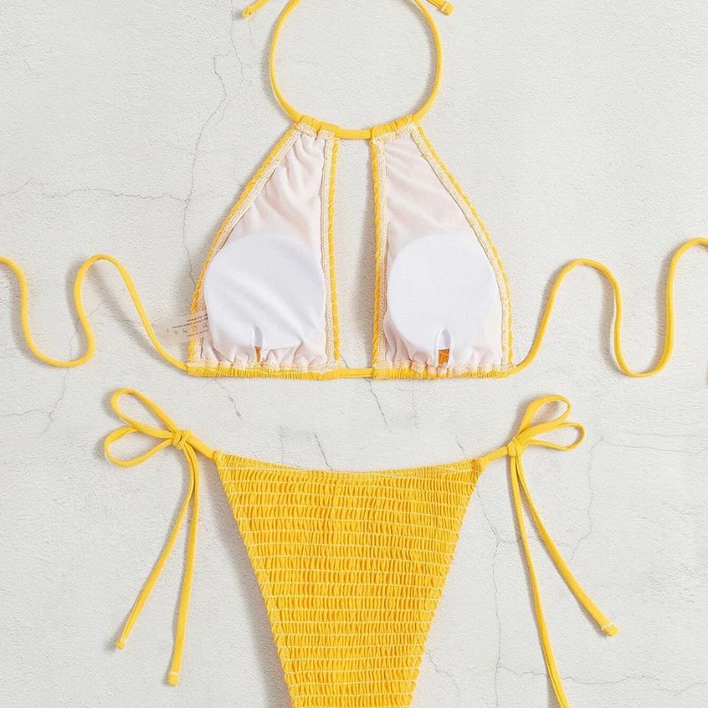 Ella - Smocked Halter Tie Bikini-Jordyn the Label