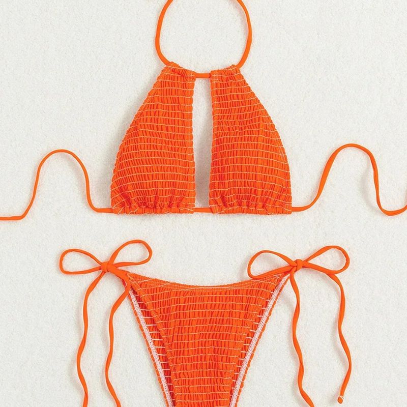 Ella - Smocked Halter Tie Bikini-Jordyn the Label
