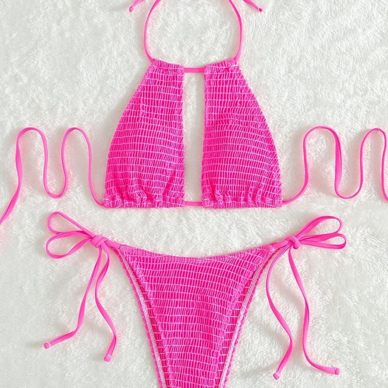 Ella - Smocked Halter Tie Bikini-Jordyn the Label