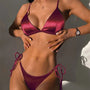 Nora - Metallic Satin Brazilian Bikini-Jordyn the Label