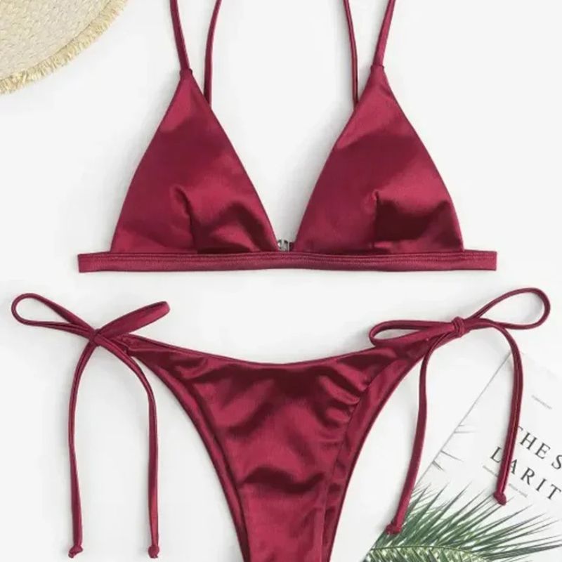 Nora - Metallic Satin Brazilian Bikini-Jordyn the Label