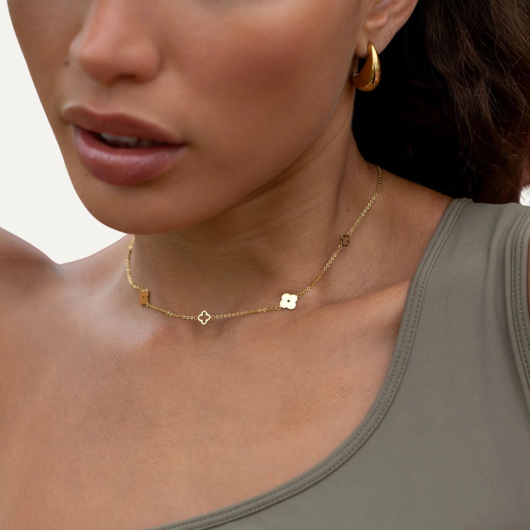 Timeless Clover - Necklace - Stainless Steel-Jordyn the Label