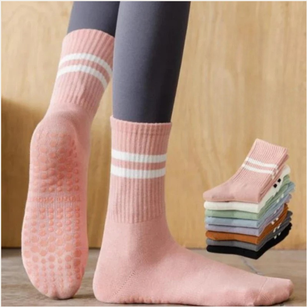 2 Pairs Women’s Non Slip Pilates Yoga Socks with Grips