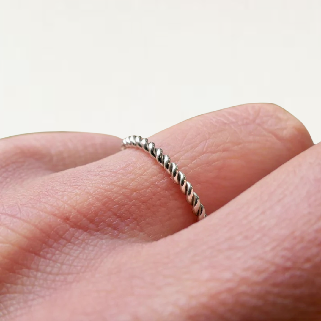 Women's Sterling 2mm Twisted Rope Stacking Ring-Jordyn the Label