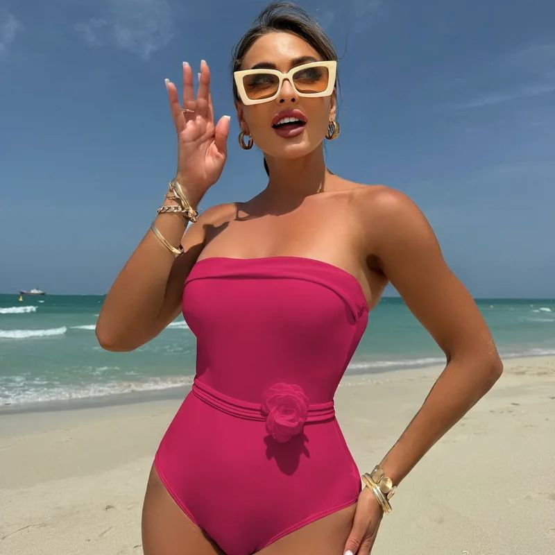 Alana Bandeau Flower Monokini Swimwear-Jordyn the Label