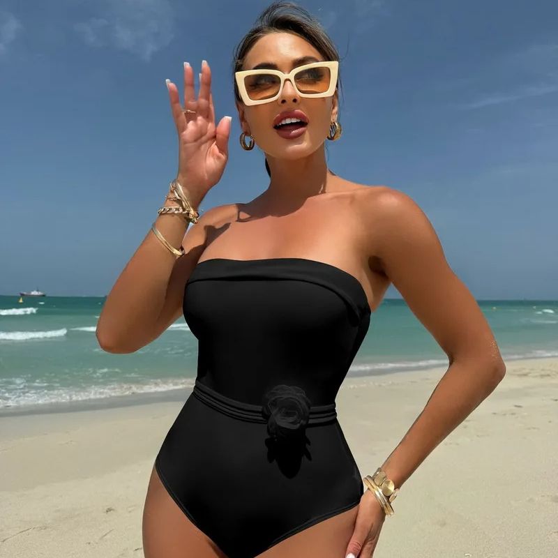 Alana Bandeau Flower Monokini Swimwear-Jordyn the Label