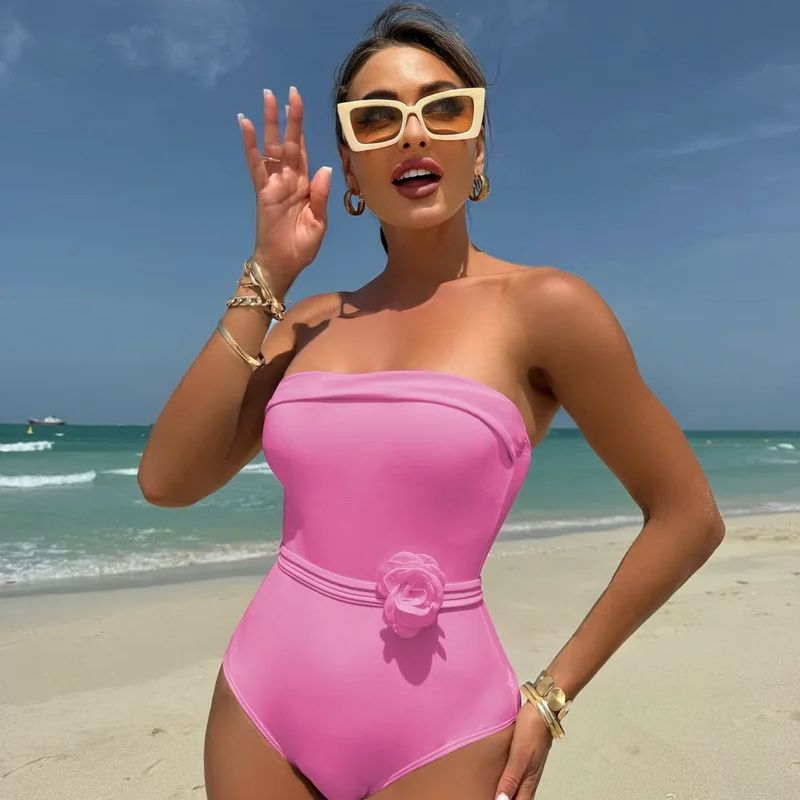Alana Bandeau Flower Monokini Swimwear-Jordyn the Label