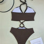 Alyssa Tied Halter Backless Swimwear-Jordyn the Label