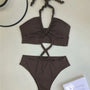 Alyssa Tied Halter Backless Swimwear-Jordyn the Label