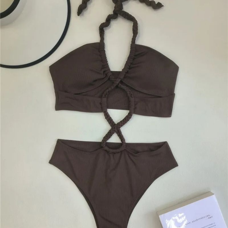 Alyssa Tied Halter Backless Swimwear-Jordyn the Label