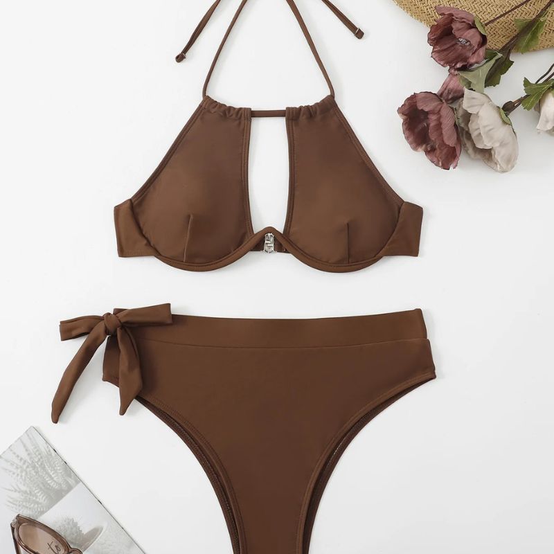 High Waist Padded Bikini Set-Jordyn the Label