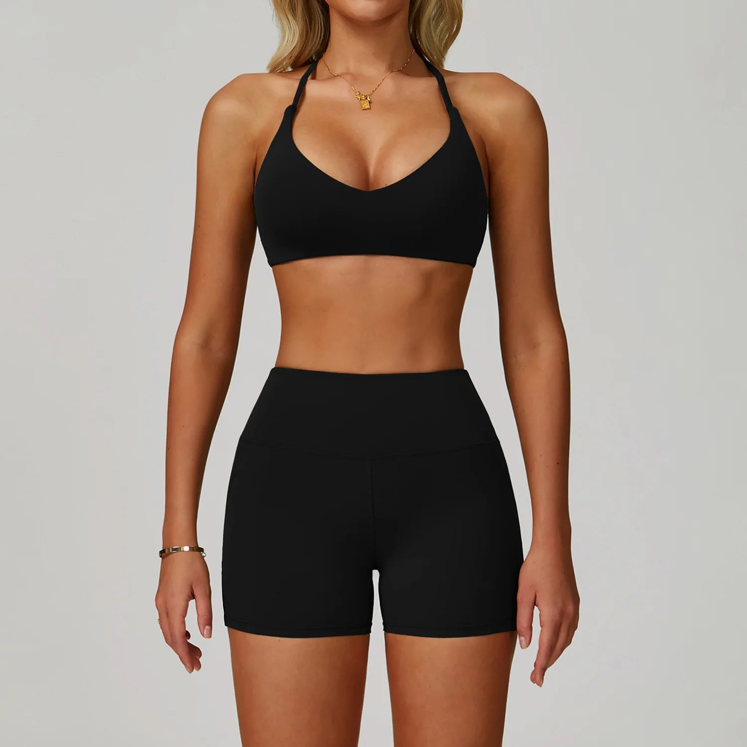 Sports Bra & Shorts Set – Seamless 2 Piece Yoga Activewear Outfit