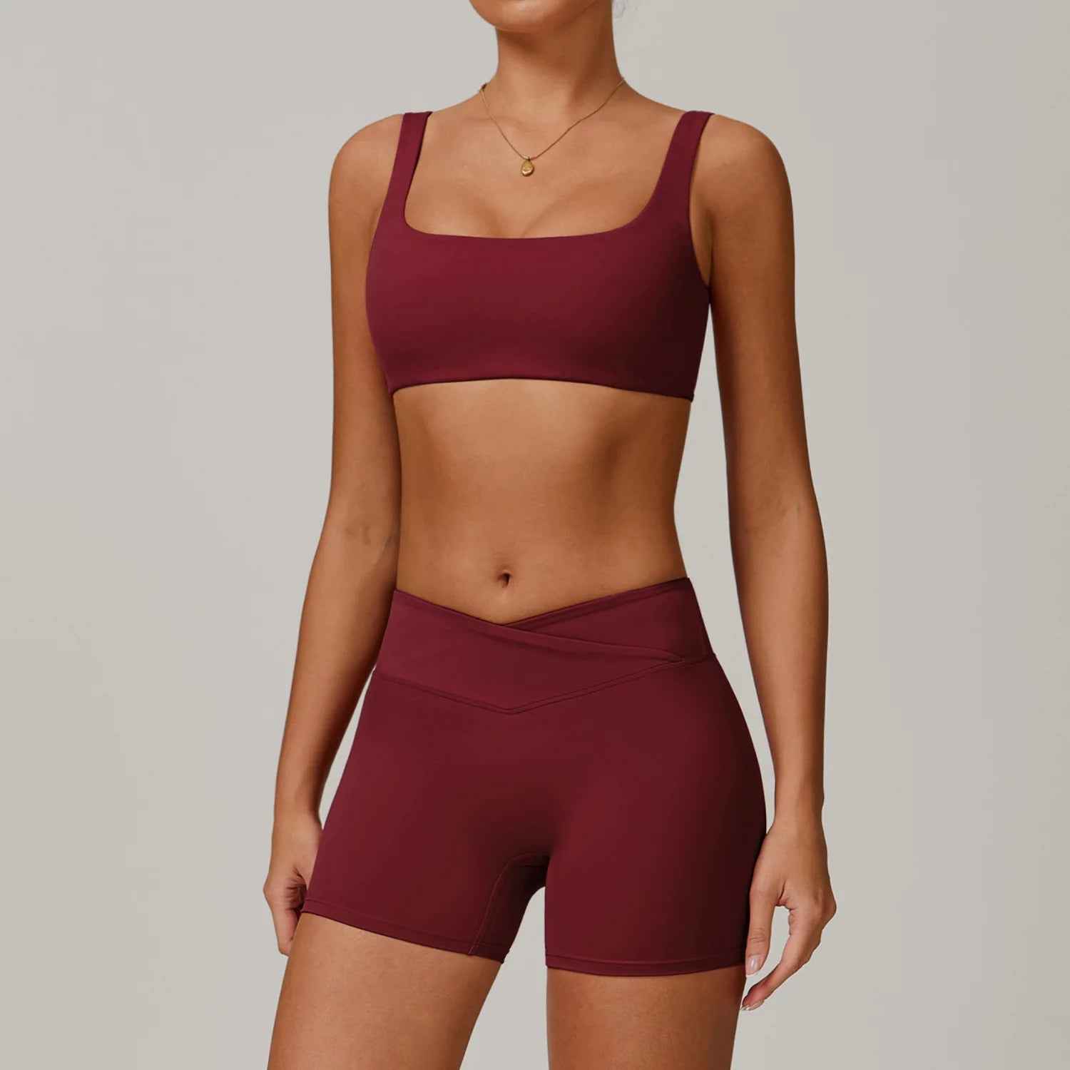 2 Piece Yoga Set – Sports Bra & High Waist Shorts Activewear