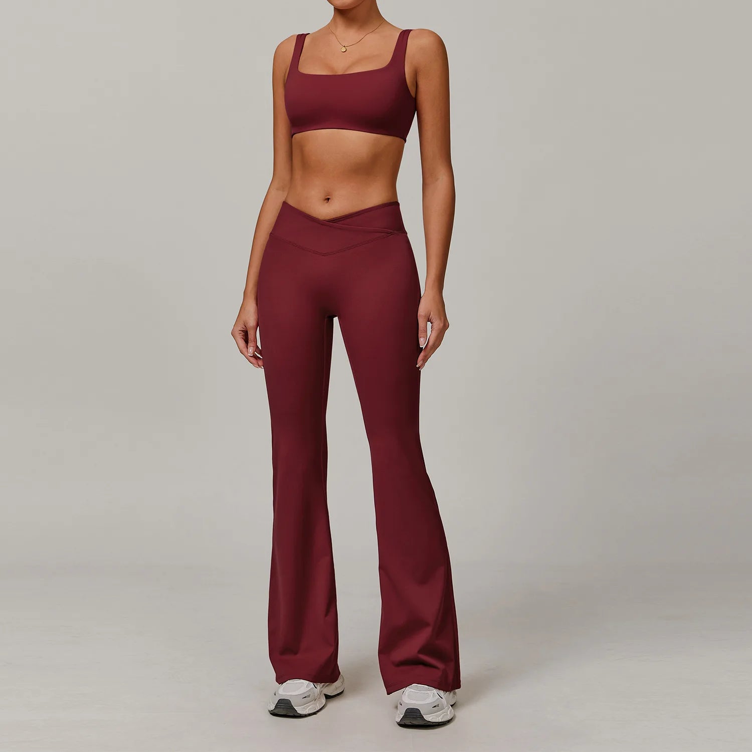 2 Piece Yoga Set – Sports Bra & Flare Leggings Activewear