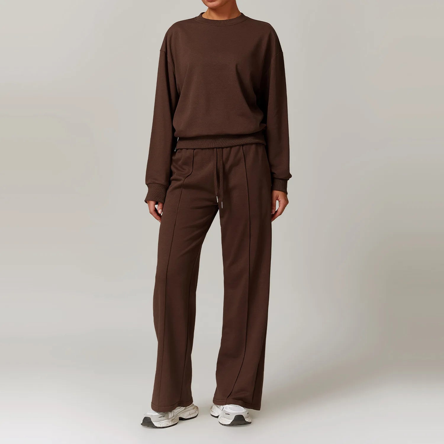 2 Piece Tracksuit – Long Sleeve Sweatshirt & Wide Leg Yoga Pants Activewear