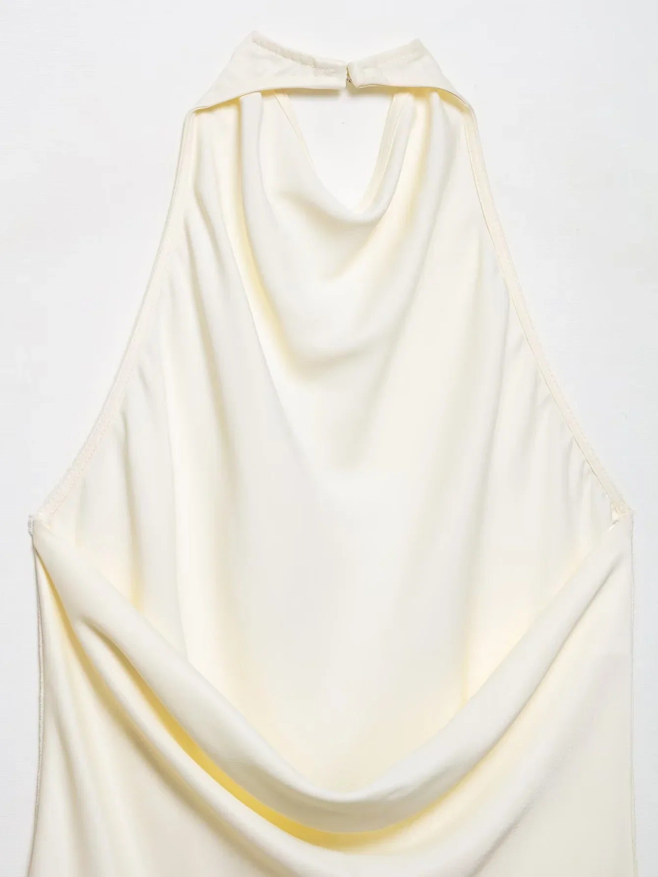 Elegant Satin Two Piece Pants Set – Sleeveless Top & Wide Leg Trousers