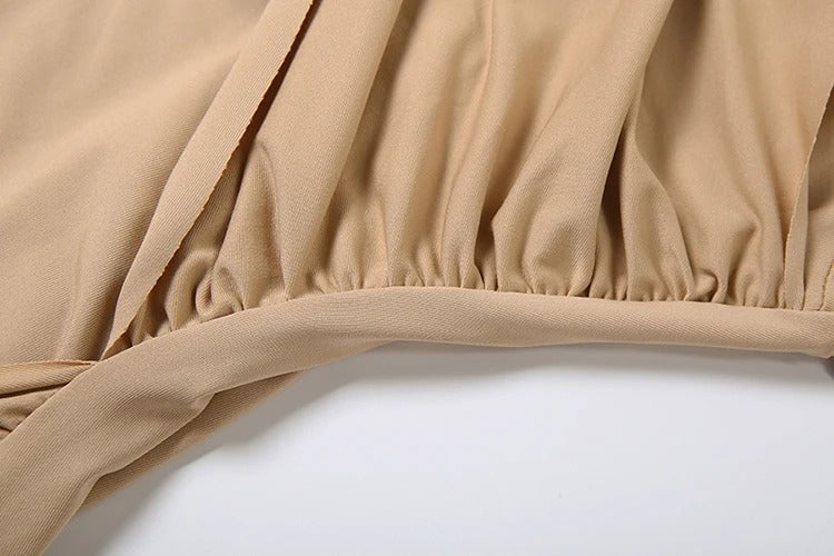Long Sleeve Draped Maxi Dress – Elegant Bodycon Evening Gown