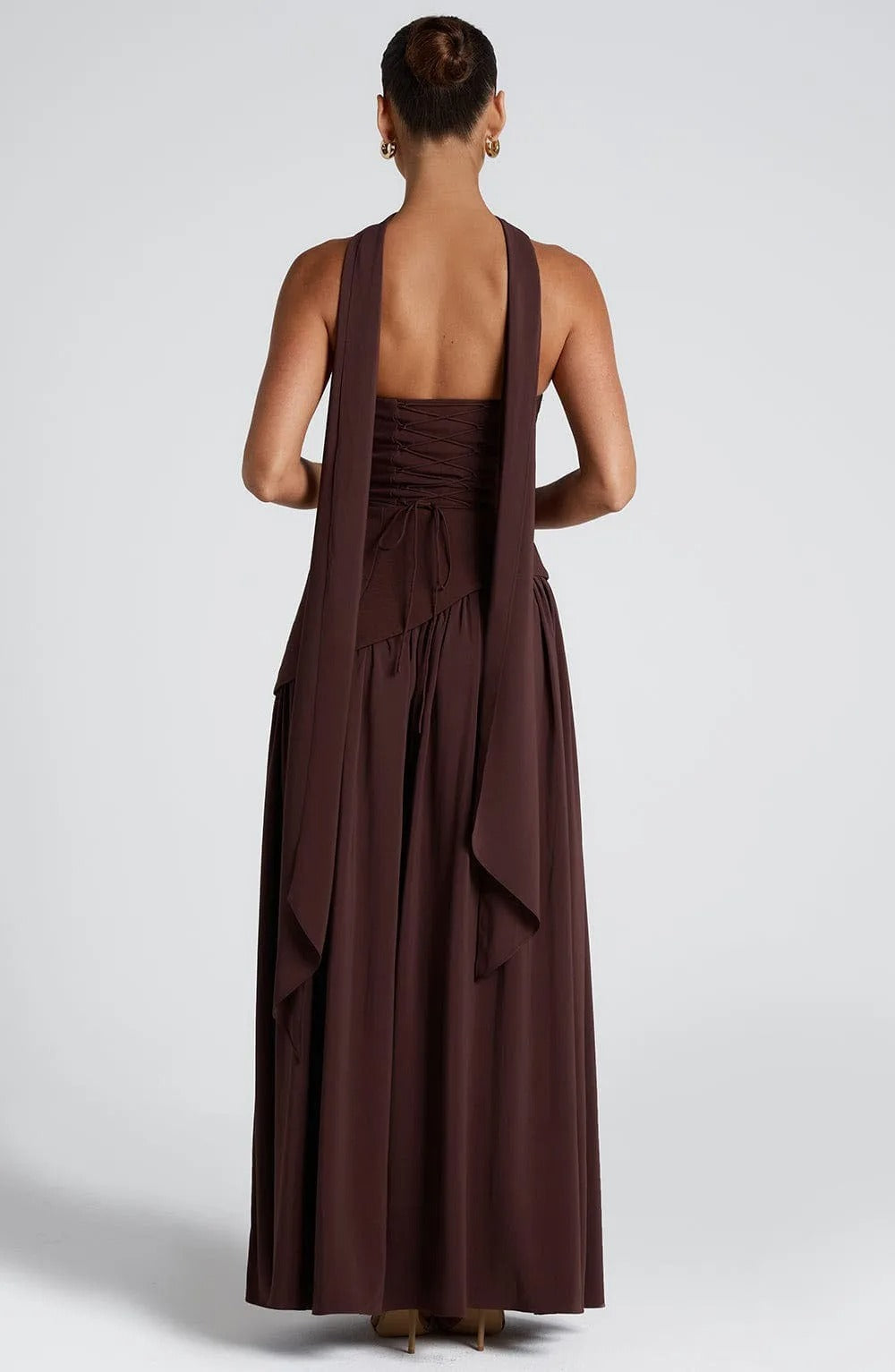 Strapless Maxi Dress – Elegant High Slit Chiffon Evening Gown