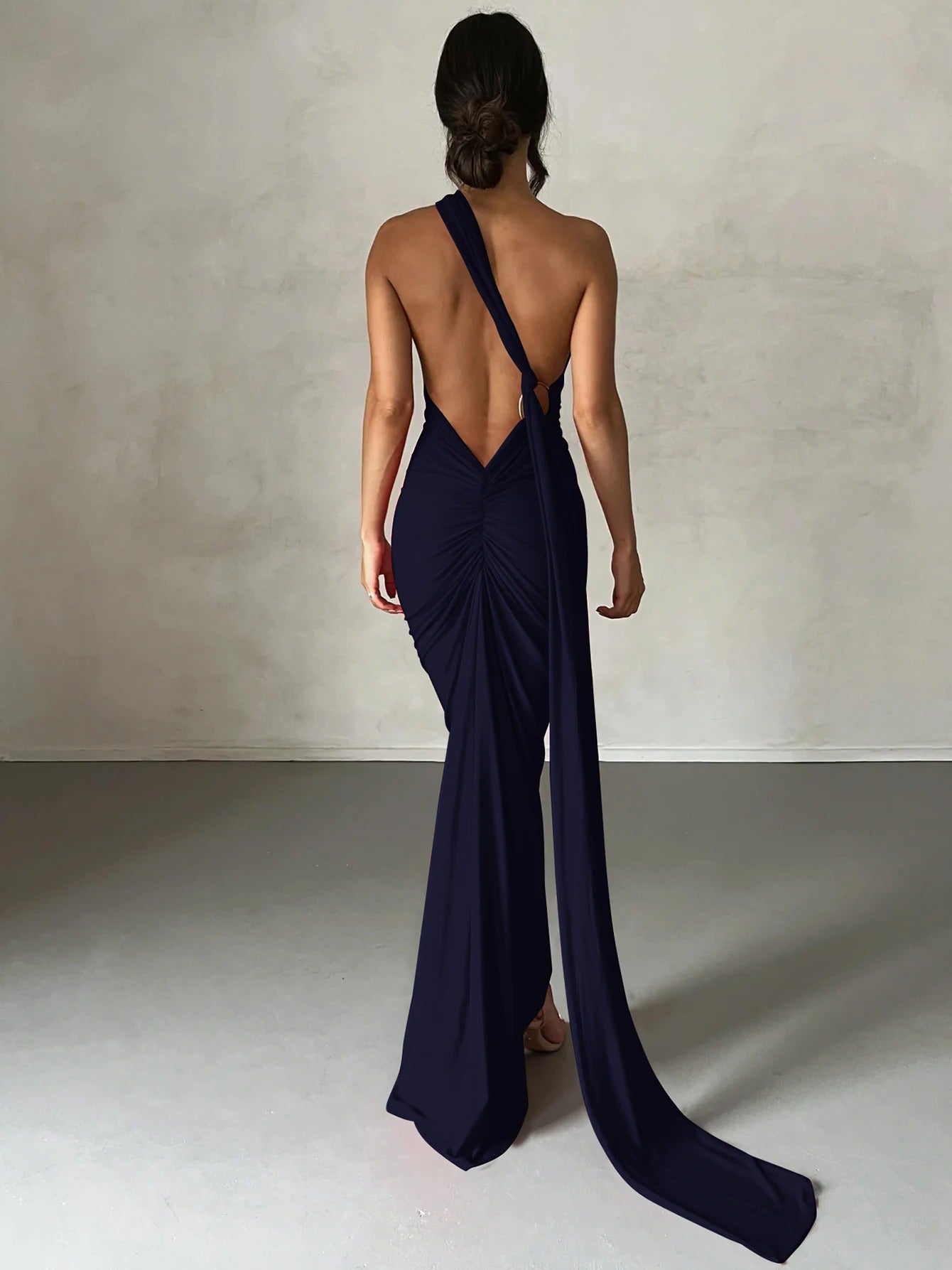 Backless Maxi Dress – Halter Neck Evening Party Gown