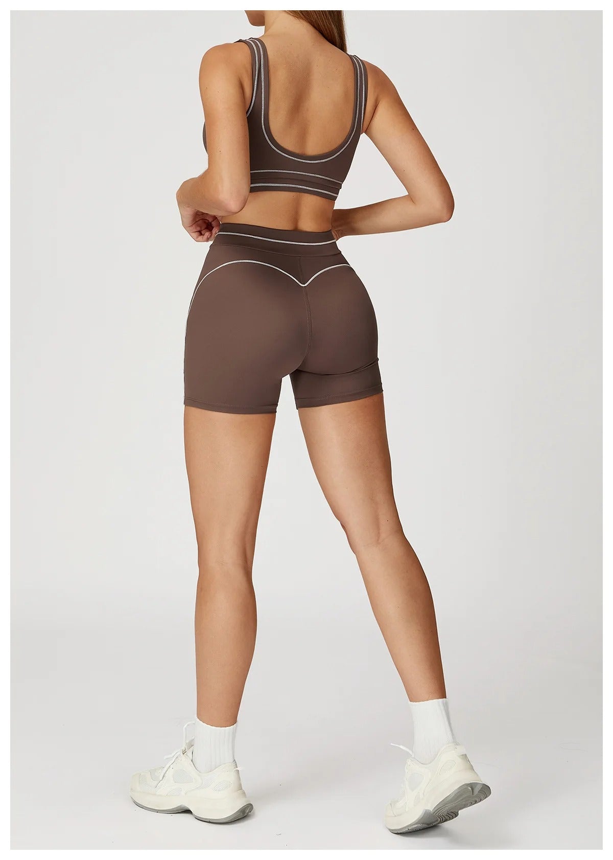 2 Piece Yoga Set – High Waist Shorts & Sports Bra Gym Activewear