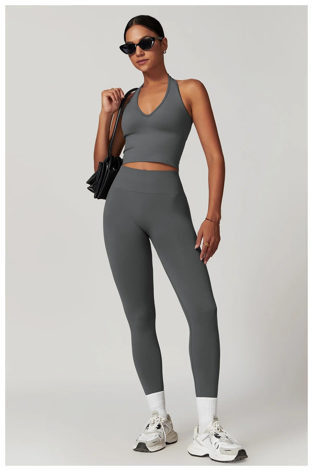Sports Bra Top – Halter Neck Gym Crop Top Fitness Activewear