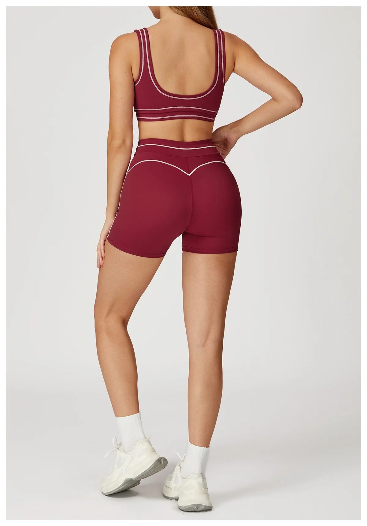 2 Piece Yoga Set – High Waist Shorts & Sports Bra Gym Activewear