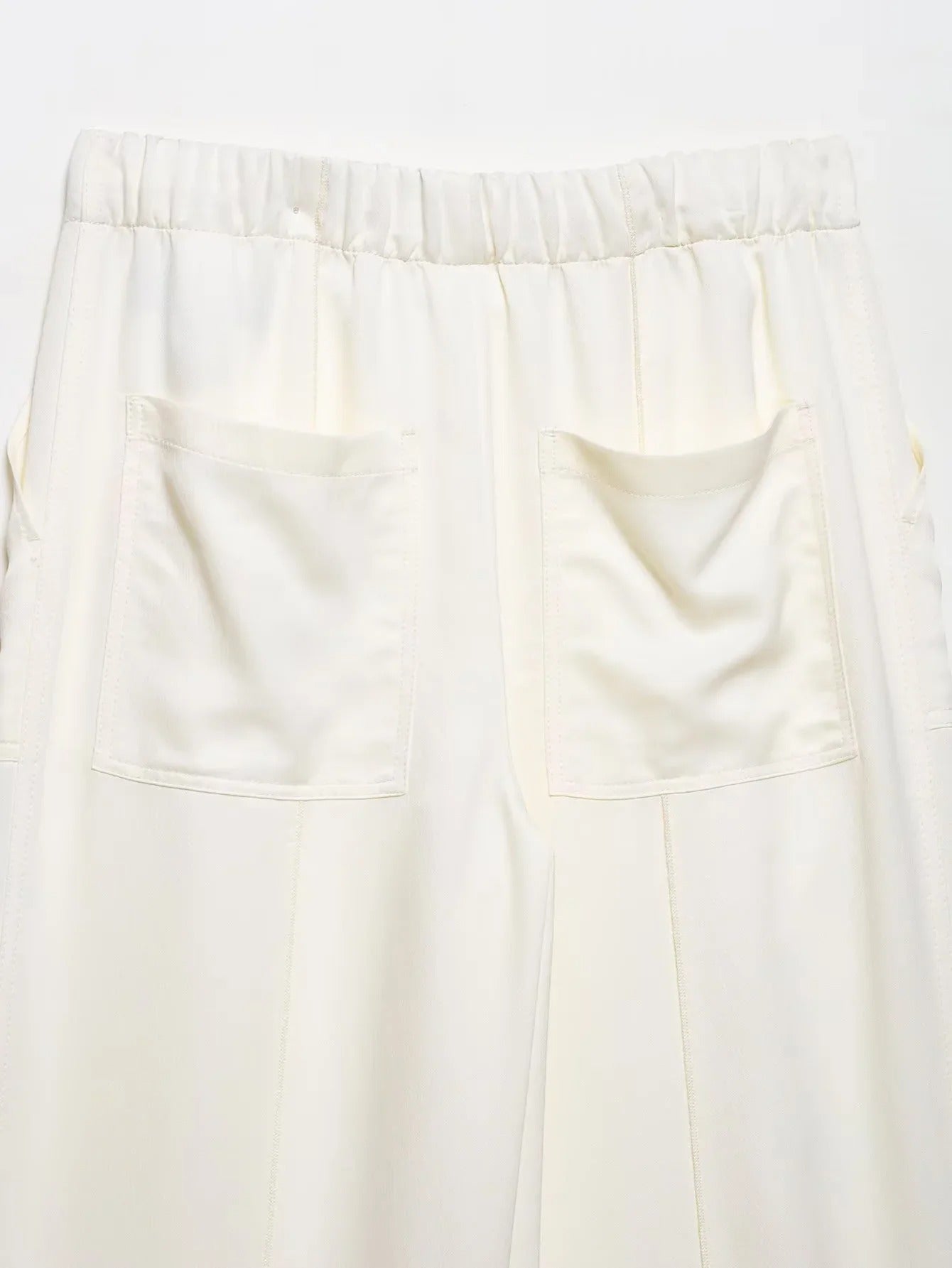 Elegant Satin Two Piece Pants Set – Sleeveless Top & Wide Leg Trousers