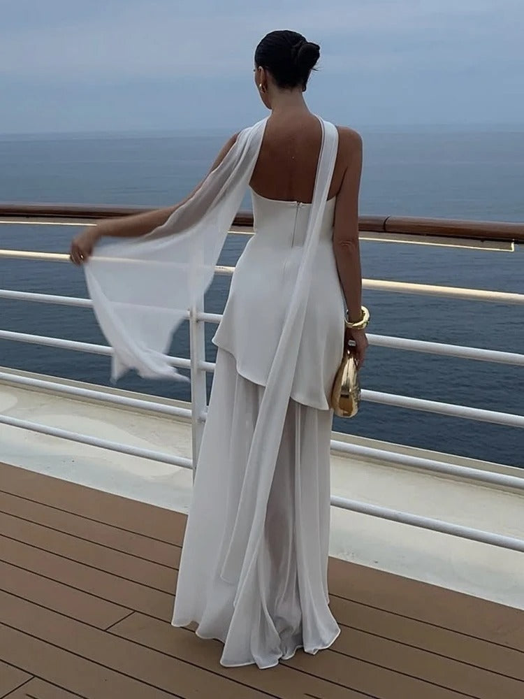 Strapless Maxi Dress – Elegant Split Evening Gown