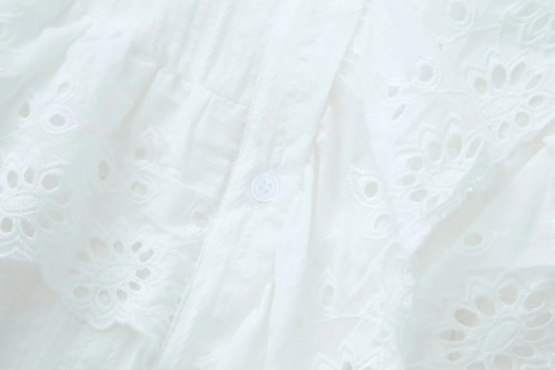 White Ruffle Maxi Dress – Loose Boho V Neck Long Sleeve Gown