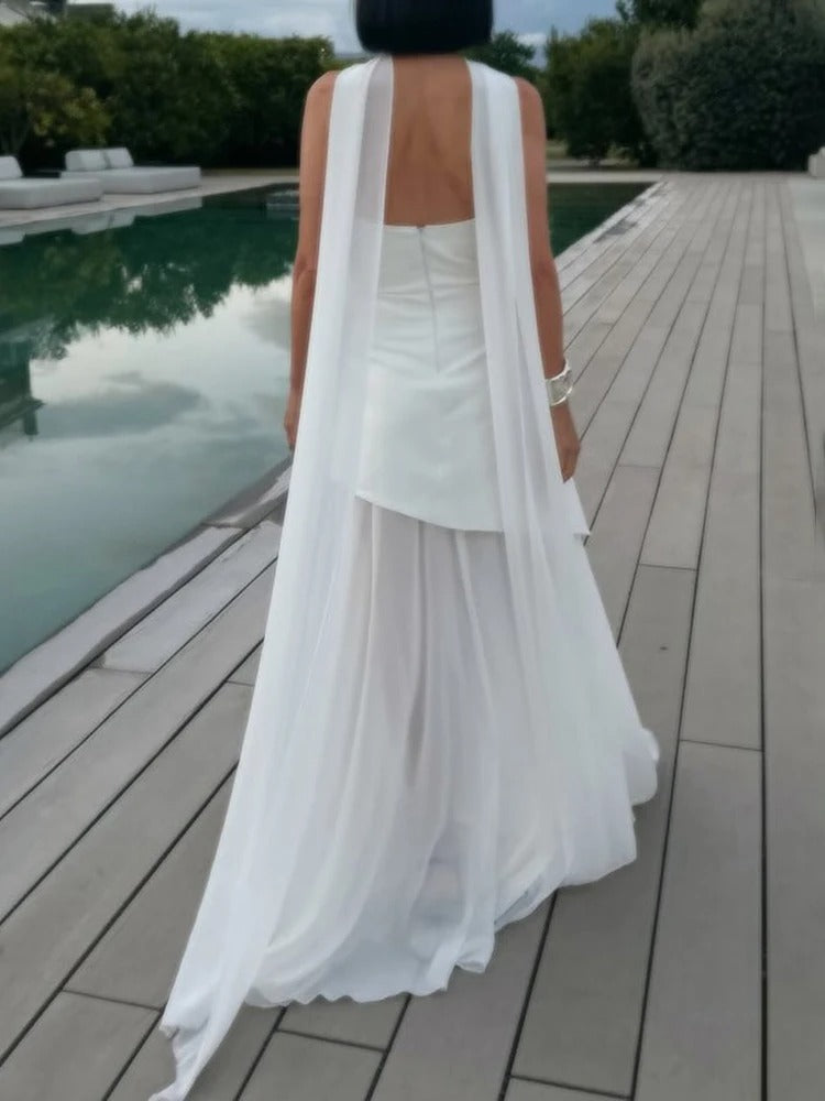 Strapless Maxi Dress – Elegant Split Evening Gown