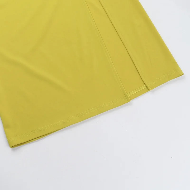 One Shoulder Cut Out Maxi Dress – Elegant High Slit Evening Gown