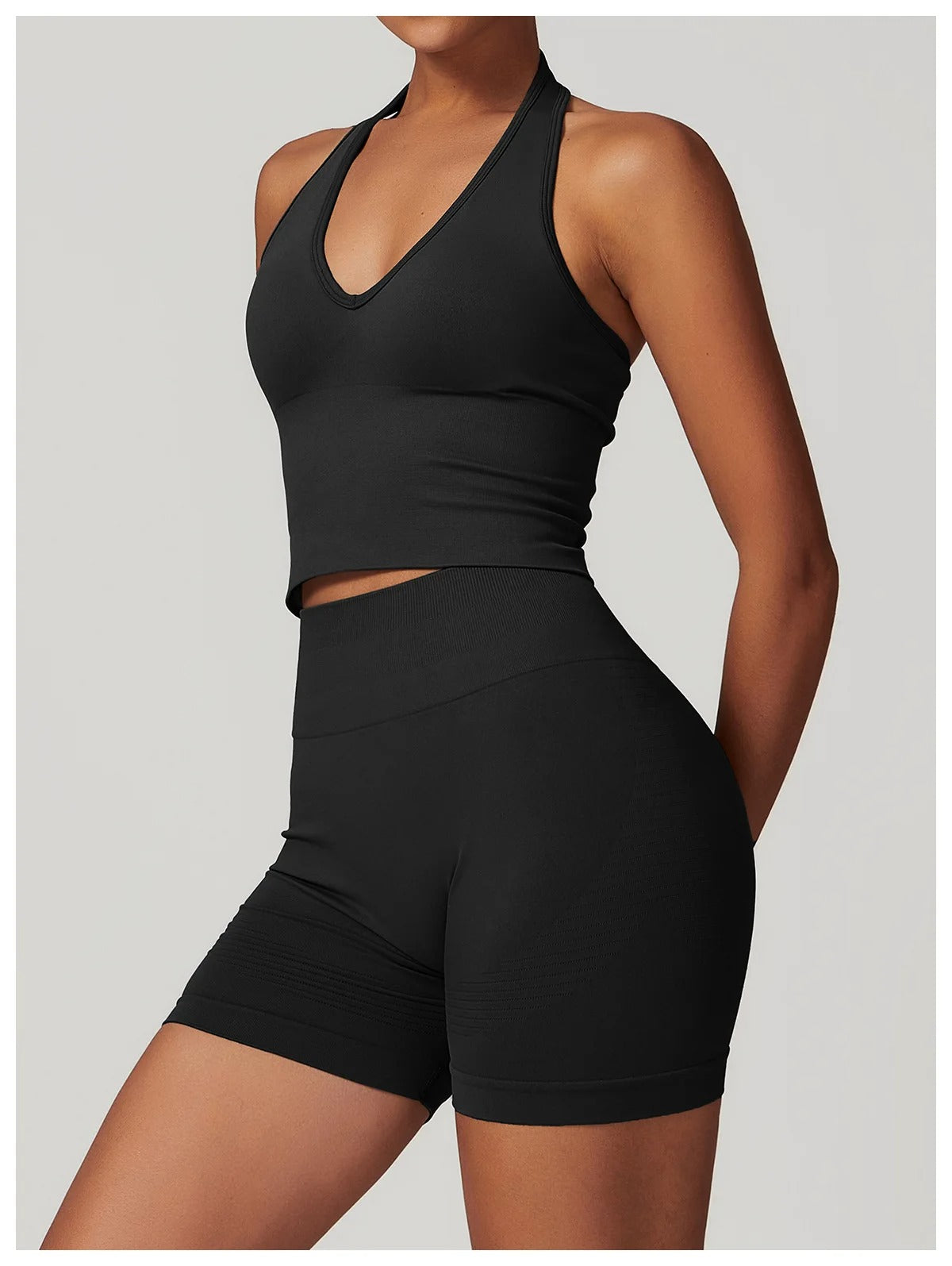 Sports Bra Top – Halter Neck Gym Crop Top Fitness Activewear