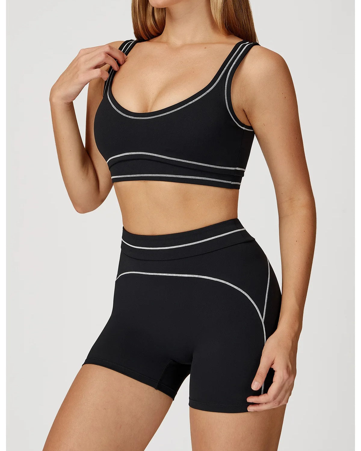 2 Piece Yoga Set – High Waist Shorts & Sports Bra Gym Activewear
