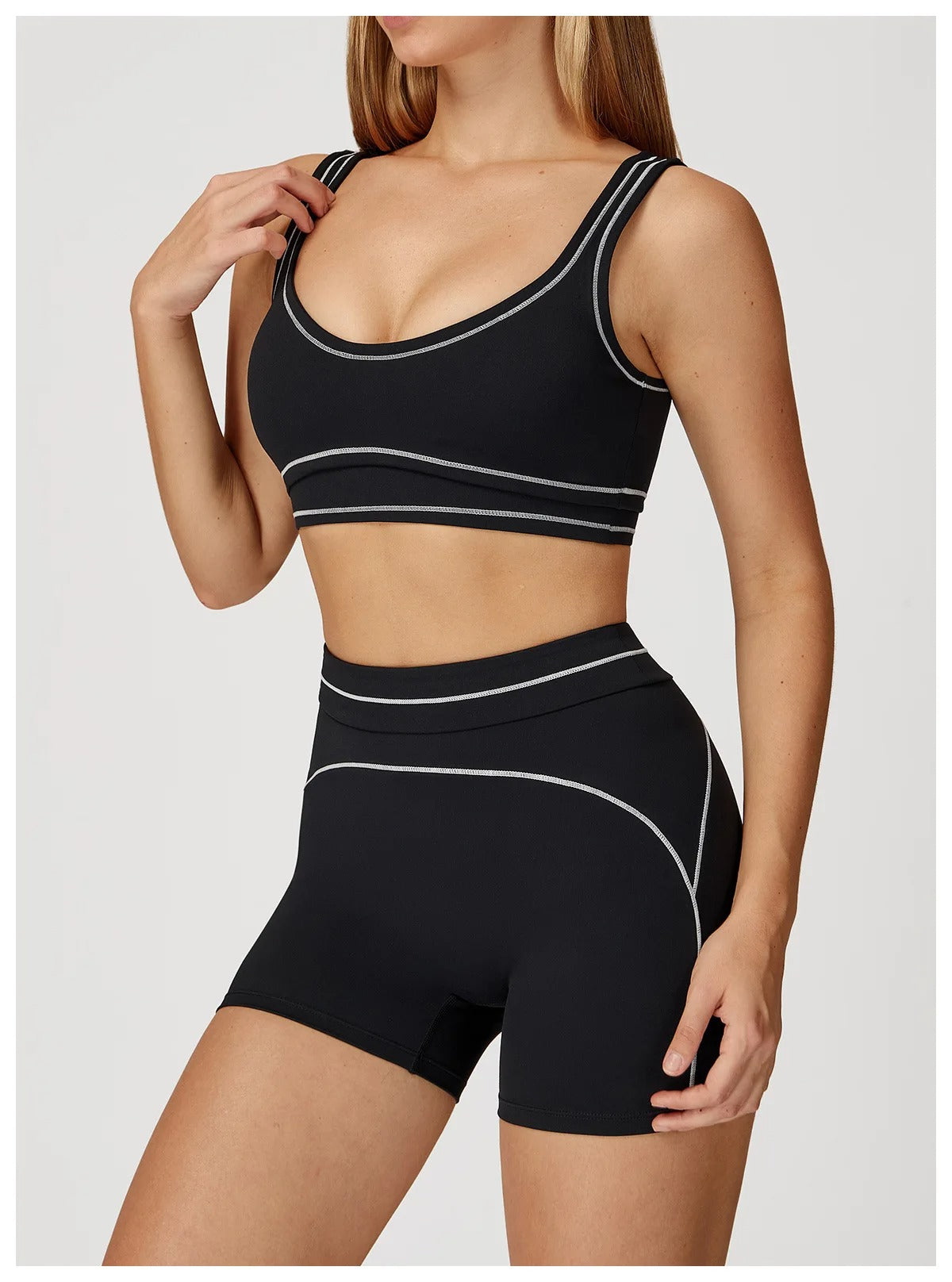 2 Piece Yoga Set – High Waist Shorts & Sports Bra Gym Activewear