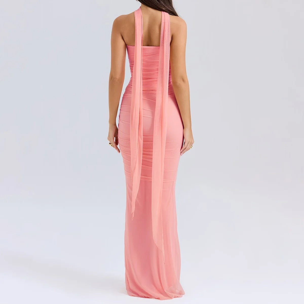 Strapless Maxi Dress – Elegant Ruched Evening Gown