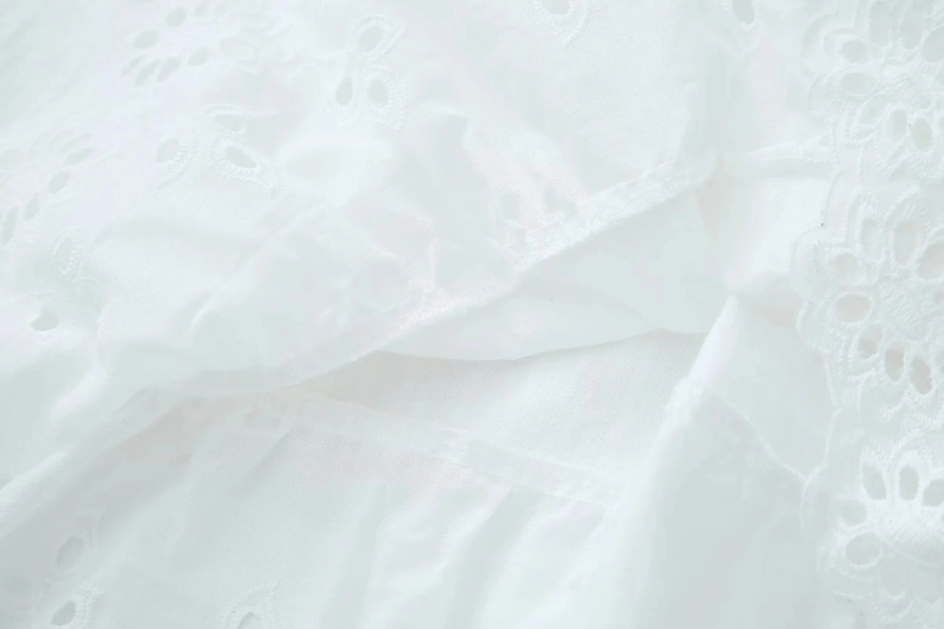 White Ruffle Maxi Dress – Loose Boho V Neck Long Sleeve Gown