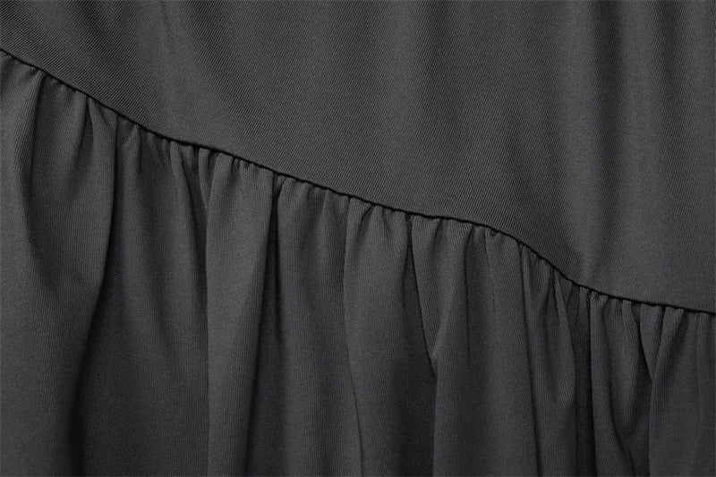 One Shoulder Maxi Dress – Ruched High Slit Gown