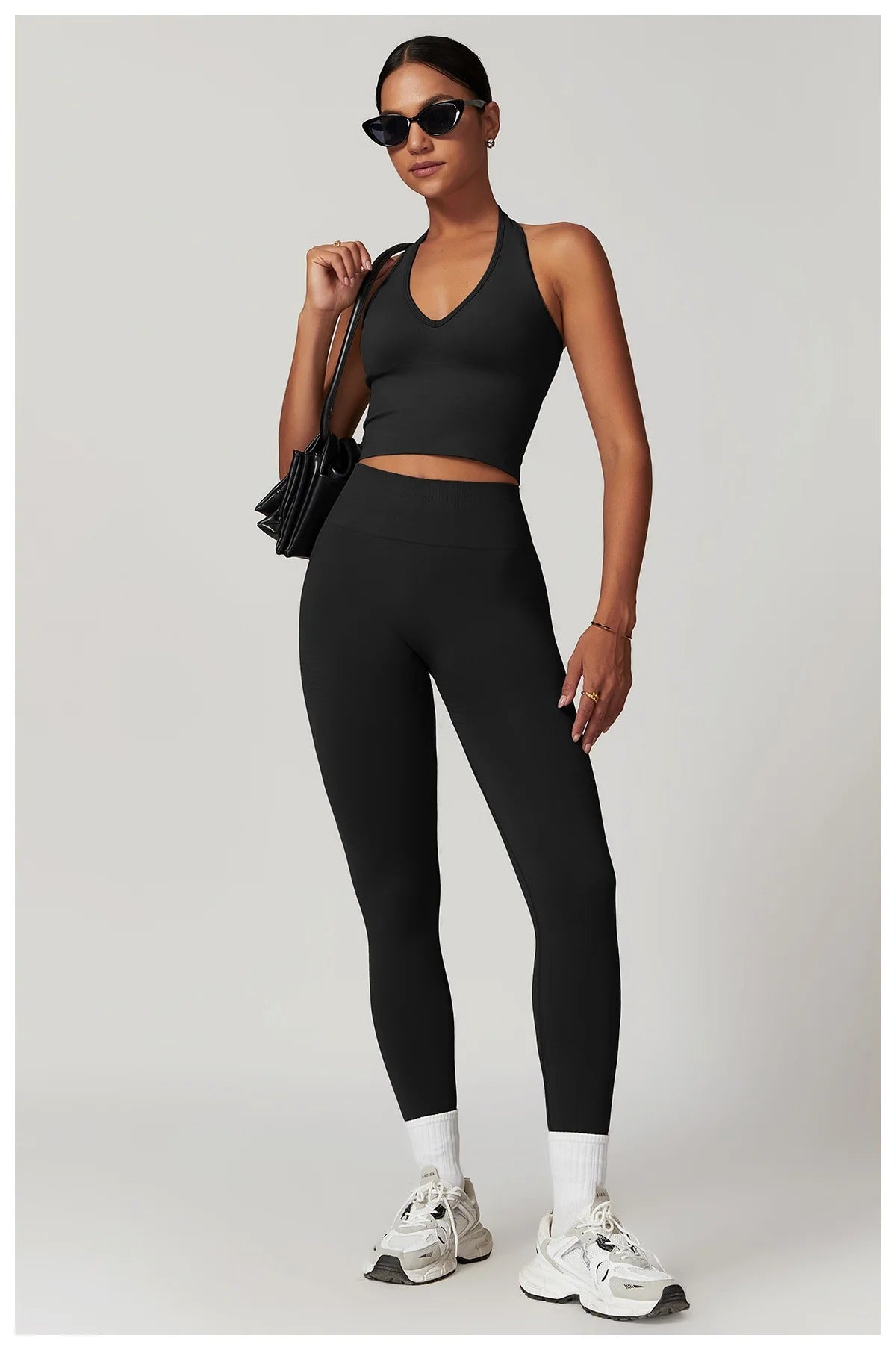 Sports Bra Top – Halter Neck Gym Crop Top Fitness Activewear