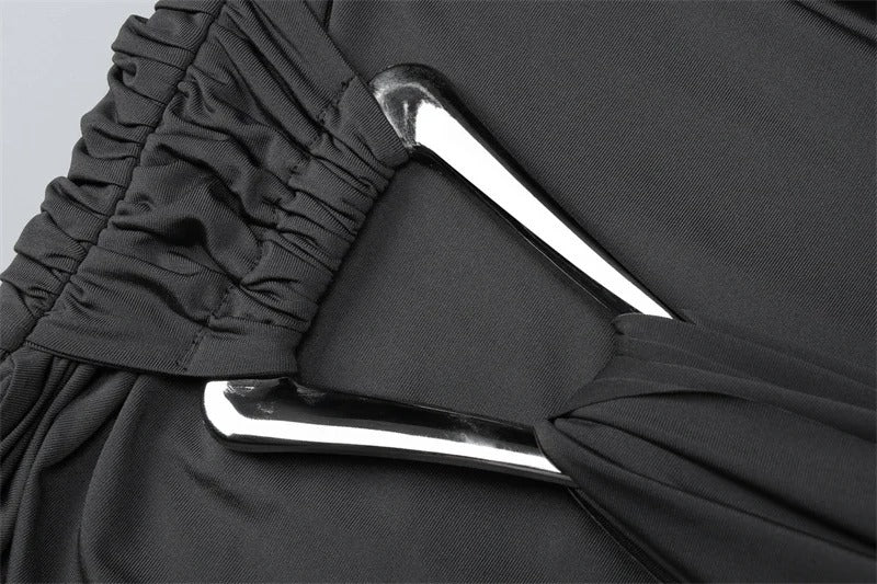 One Shoulder Maxi Dress – Ruched High Slit Gown
