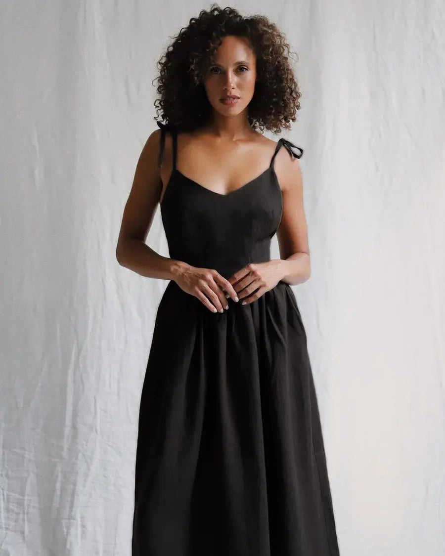 Linen Maxi Dress – Sleeveless Backless Summer Sundress