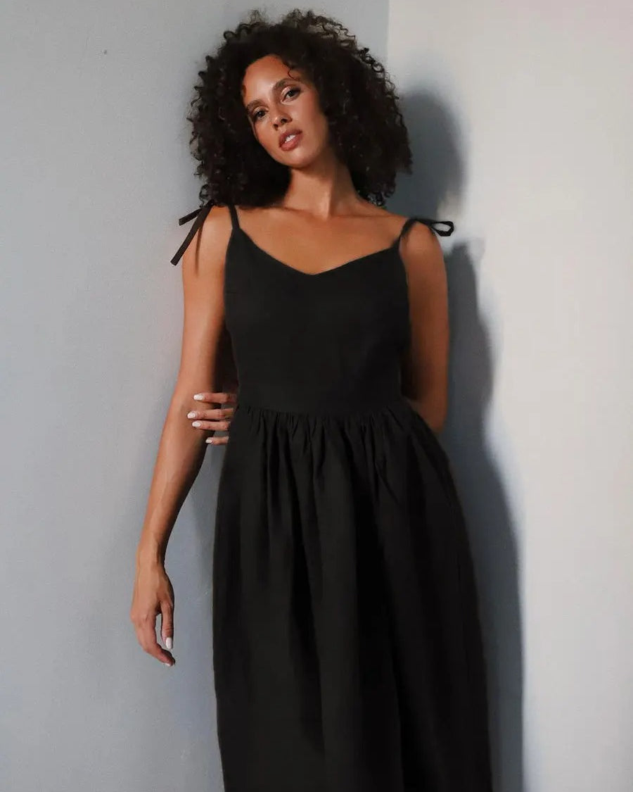 Linen Maxi Dress – Sleeveless Backless Summer Sundress