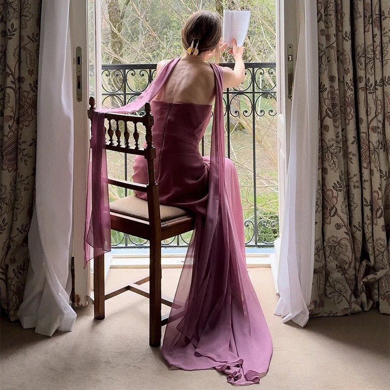 Strapless Maxi Dress – Elegant Split Evening Gown