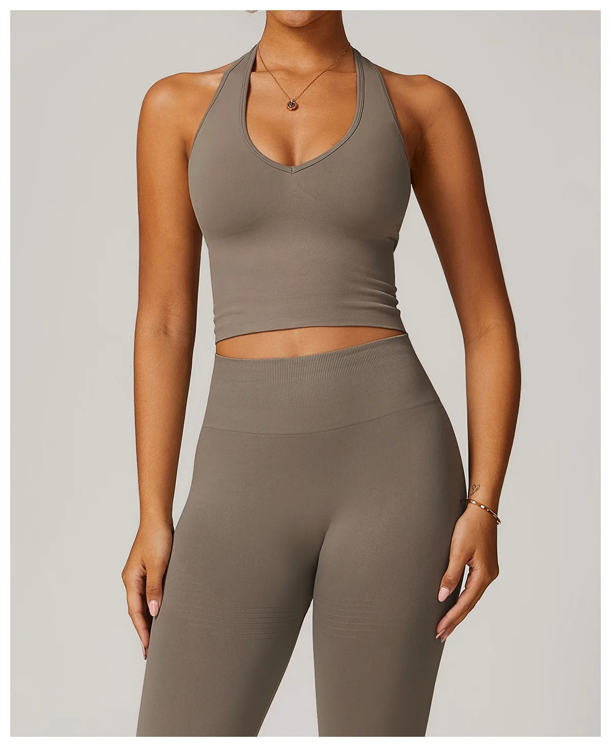 Sports Bra Top – Halter Neck Gym Crop Top Fitness Activewear