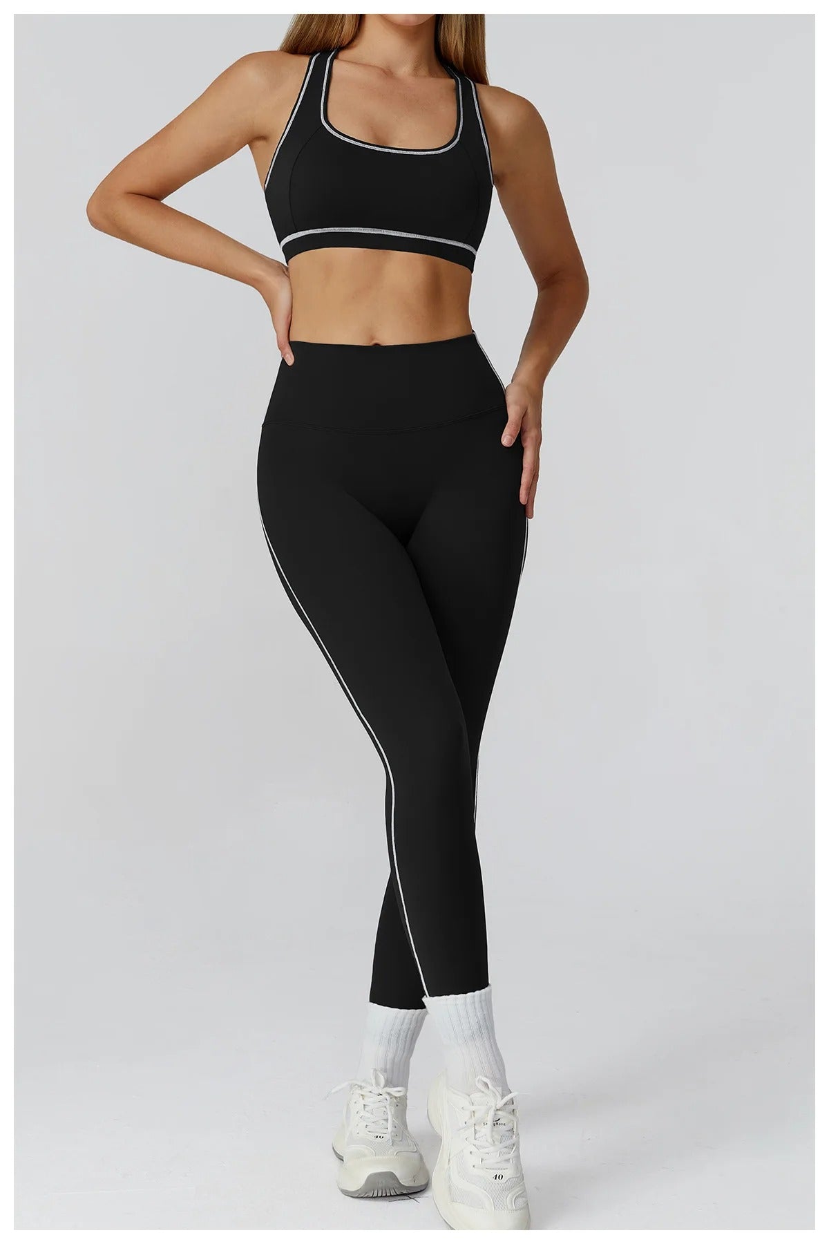 2 Piece Yoga Set – Sports Bra & High Waist Leggings Gym Fitness Outfit