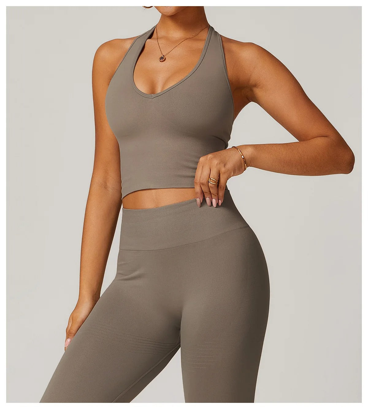 Sports Bra Top – Halter Neck Gym Crop Top Fitness Activewear