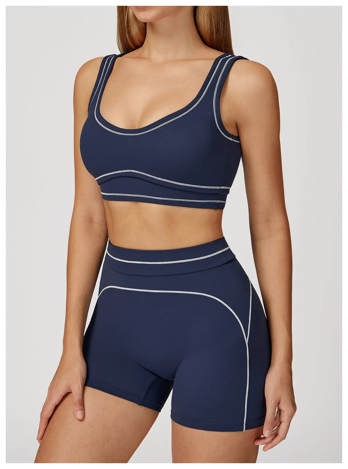 2 Piece Yoga Set – High Waist Shorts & Sports Bra Gym Activewear
