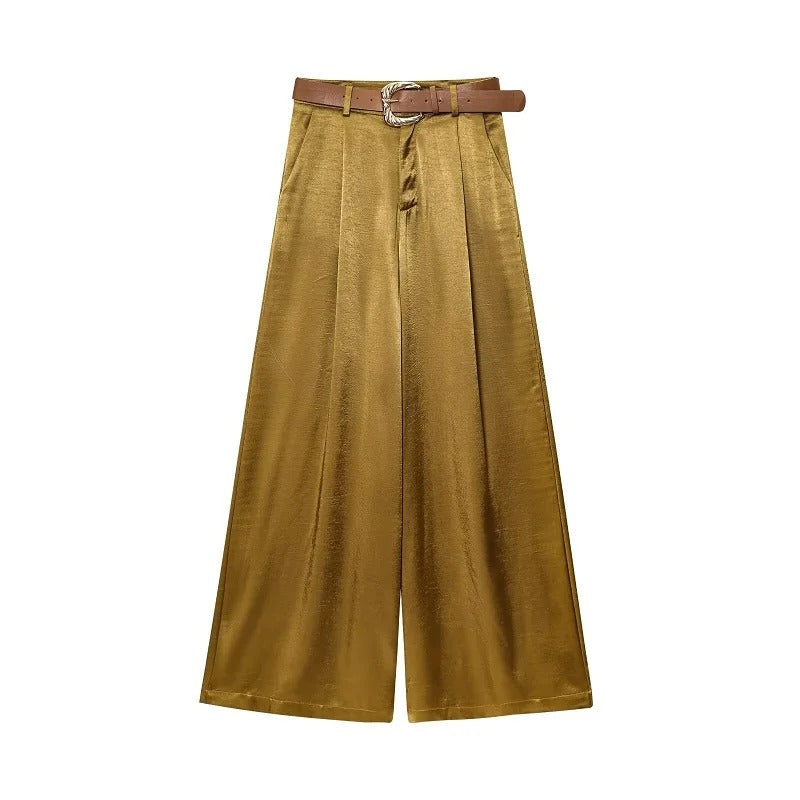 Satin Vest and Wide Leg Pants Set – Elegant Trouser Outfit