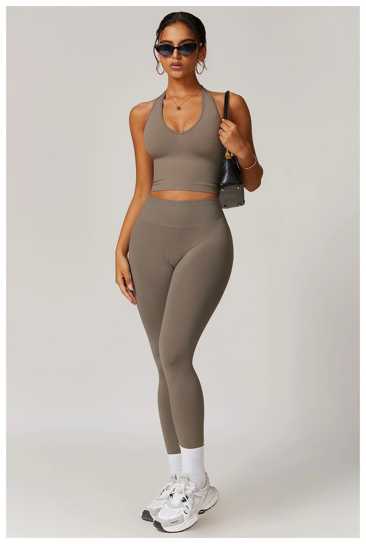Sports Bra Top – Halter Neck Gym Crop Top Fitness Activewear