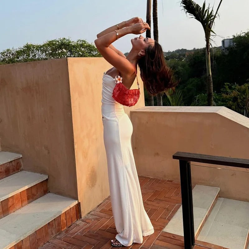 Strapless Cut Out Maxi Dress – Elegant Backless Evening Gown