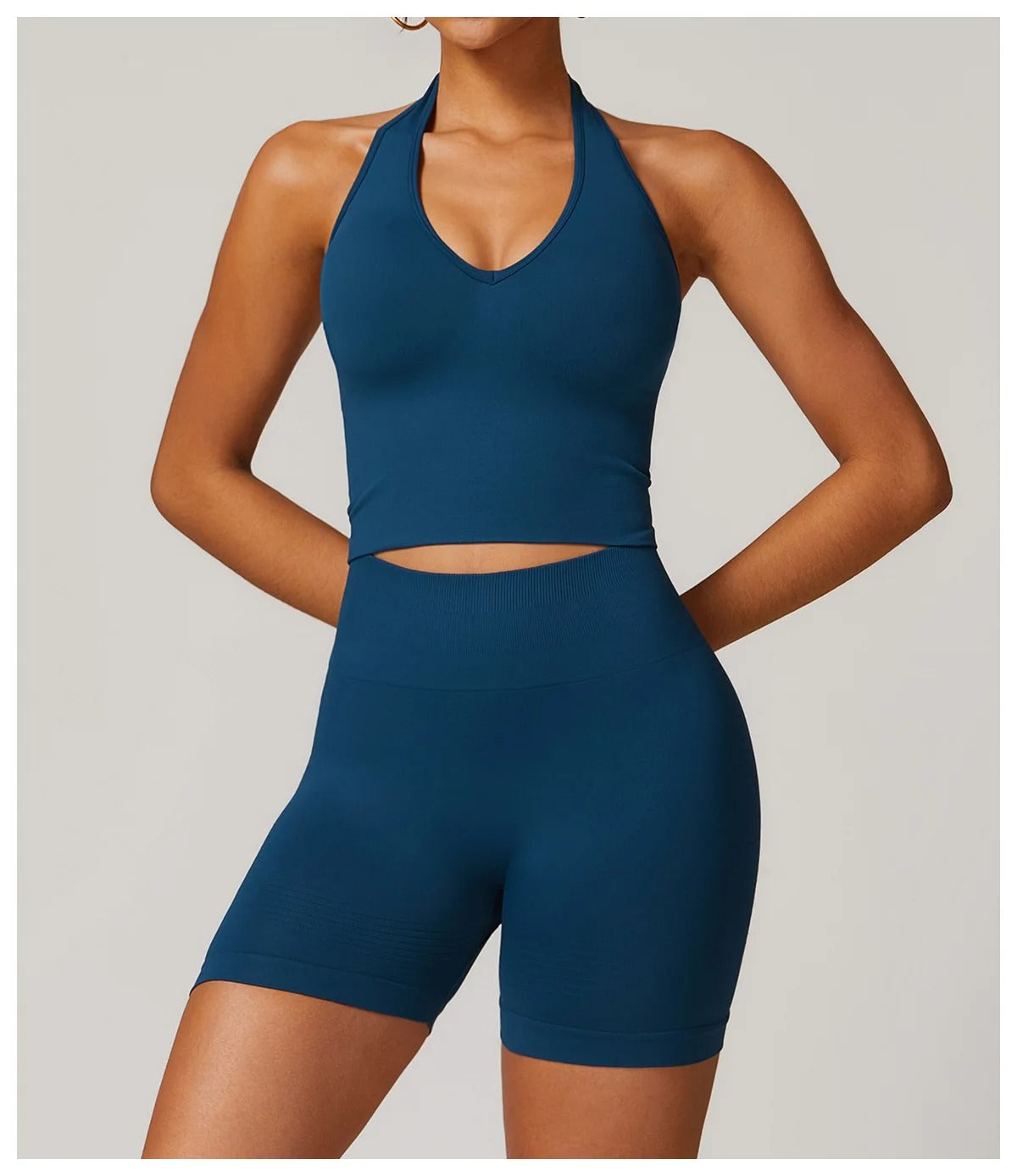 Sports Bra Top – Halter Neck Gym Crop Top Fitness Activewear